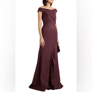 Roland Mouret One Shoulder Burgundy Dress